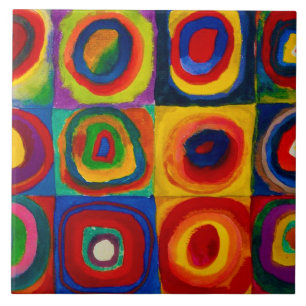 Azulejo Cuadrados con círculos, abstracto, Wassil Kandinsk