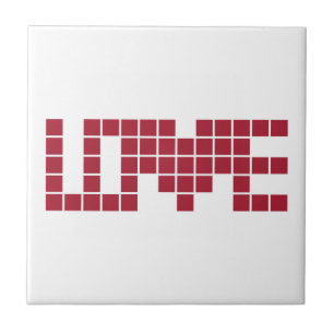 Azulejo Cuadrados de amor rojos lindos lettres