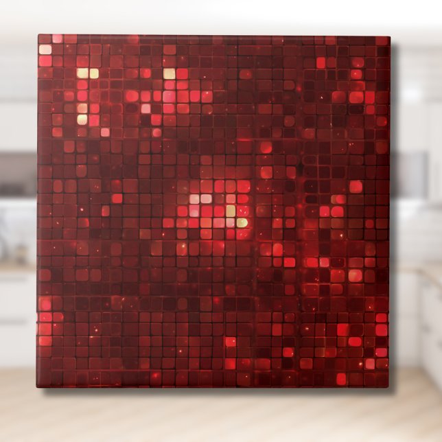 Azulejo Cuadrados de estilo Disco Rojo patrón del día de S (Subido por el creador)