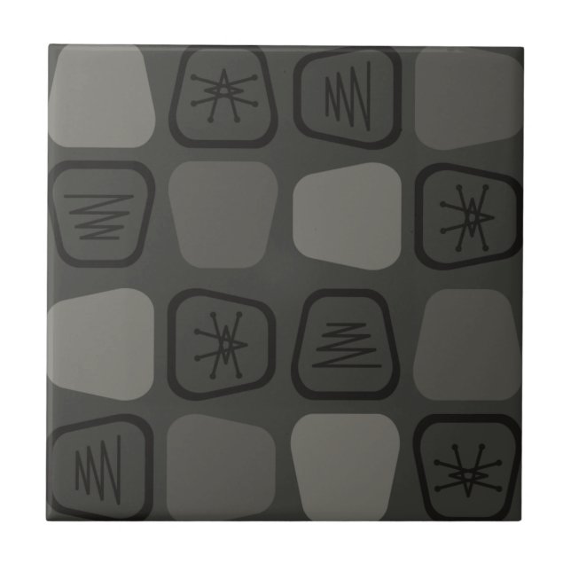 Azulejo Cuadrados estirados modernos de mediados del siglo (Frente)