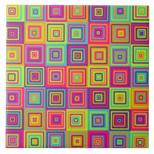 Azulejo Cuadrados geométricos coloridos (Frente)