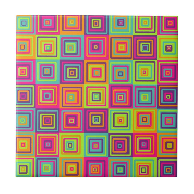Azulejo Cuadrados geométricos coloridos (Frente)