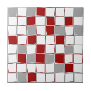 Azulejo Cuadrados, gris, blanco, burdeos, moderno