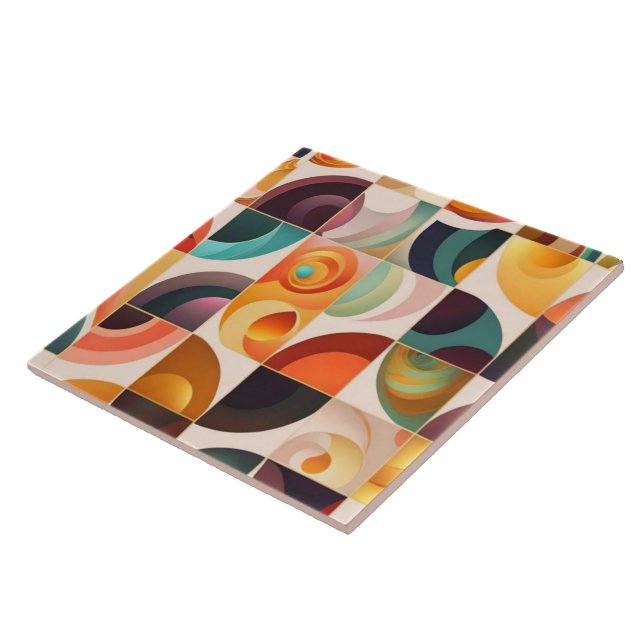 Azulejo Cuadrados Resumen colección retro moderna (Lado)