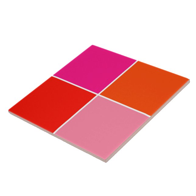 Azulejo Cuadrados rosa y Naranja (Lado)