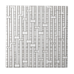 Azulejo Cuadrícula Industrial - Geométrico Moderno Blanco 