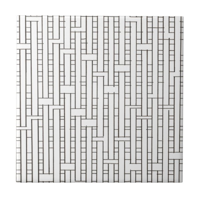 Azulejo Cuadrícula Industrial - Geométrico Moderno Blanco  (Frente)