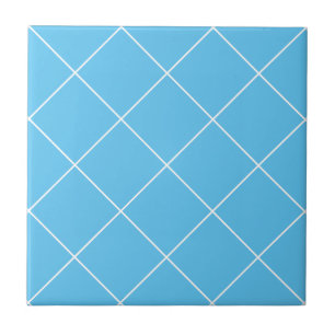 Azulejo Cuadrícula simple geométrica turquesa azul moderno