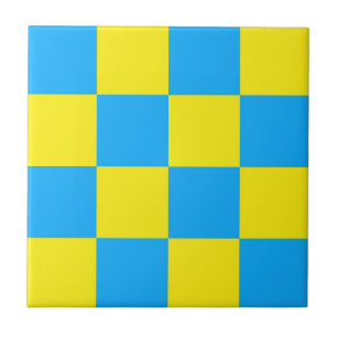 Azulejo Cuadro de cuadros de cuadros amarillos y azules
