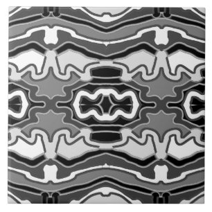 Azulejo Cuadros de cerámica de patrón clásico blanco y neg