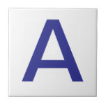 Azulejo Cuadros de letras - Azul sobre blanco<br><div class="desc">Baldosas de letras de cerámica. Baldosas de letras fundas superiores o inferiores. Usted personalizar con la letra o letras que necesita para su signo de mosaico o azulejos cerámicos. Baldosas de letra para carteles,  números de casa</div>