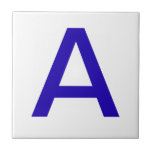 Azulejo Cuadros de letras - Azul sobre blanco<br><div class="desc">Baldosas de letras de cerámica.  Baldosas de letras fundas superiores o inferiores.  Usted personalizar con la letra o letras que necesita para su signo de mosaico o azulejos cerámicos.  Baldosas de letra para carteles,  números de casa</div>