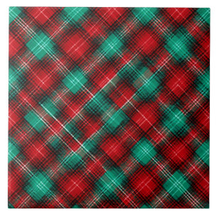 Azulejo Cuadros festivos rojos y verdes