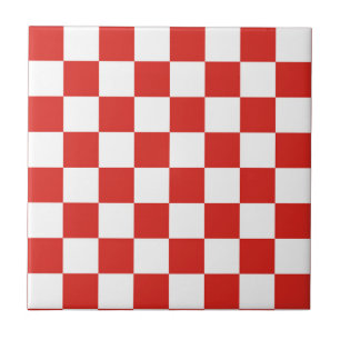 Azulejo cuadros rojos y blancos