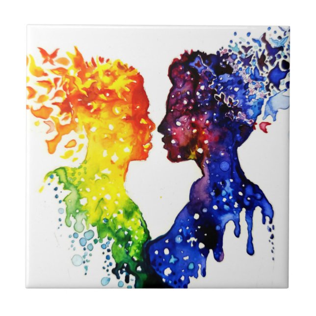 Azulejo cuando el amor te da mariposas (Frente)