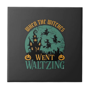 Azulejo Cuando las brujas fueron valsando Halloween Casa E