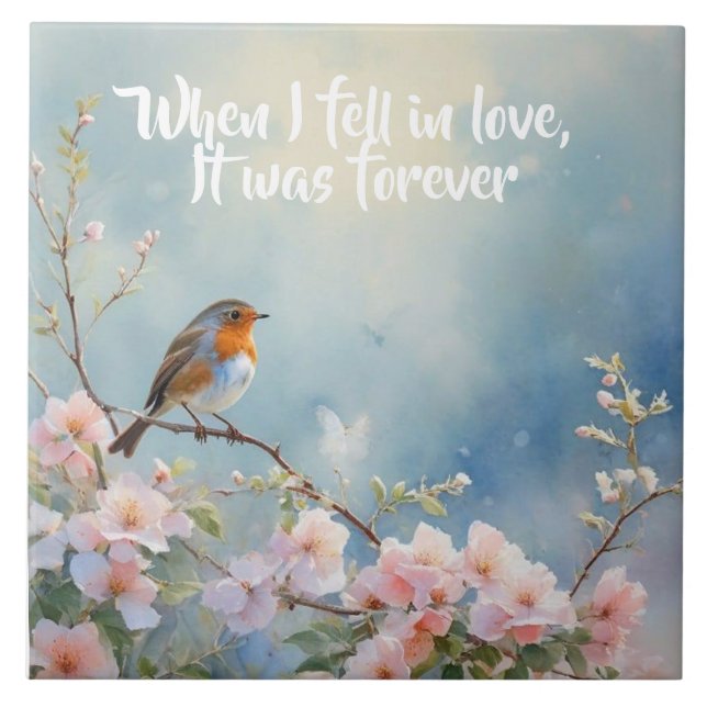 Azulejo "Cuando me enamoré fue para siempre" Robin (Frente)