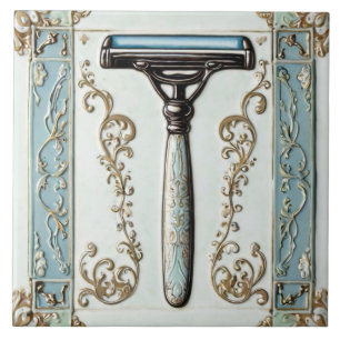 Azulejo Cuarto de baño divertido Mint Blue Shave Razor Sha