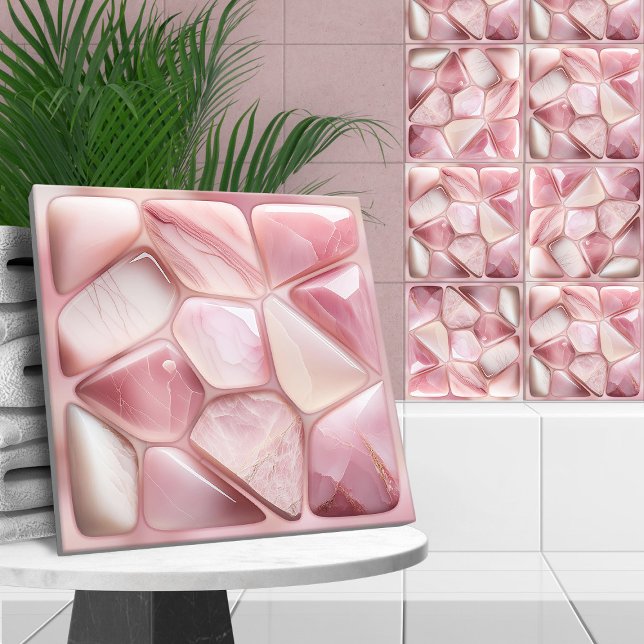 Azulejo Cuartz Rosa Resumen arte celular (Subido por el creador)