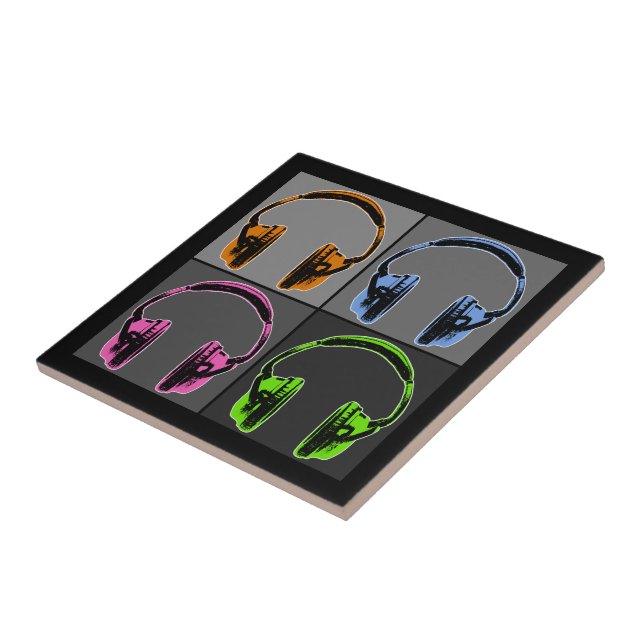Azulejo Cuatro Auriculares Pop Art (Lado)