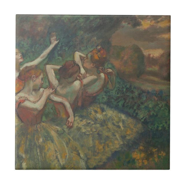 Azulejo Cuatro bailarinas de Edgar Degas, Bella Artes de b (Frente)