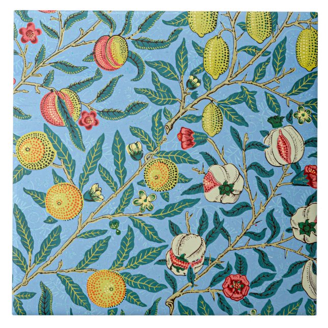 Azulejo Cuatro frutas de William Morris (Frente)