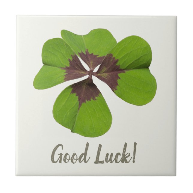 Azulejo Cuatro hojas Lucky Clover St Patricks Day Buena Su (Frente)