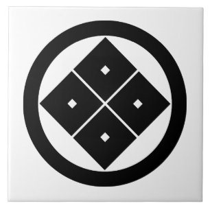 Azulejo Cuatro ojos cuadrados inclinados en un círculo