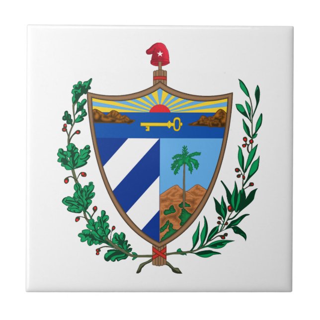 Azulejo Cuba country coat arms symbol emblem flag (Frente)