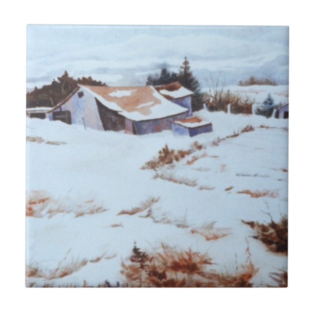 Azulejo Cubierta acuática original El paisaje del granero  (Frente)