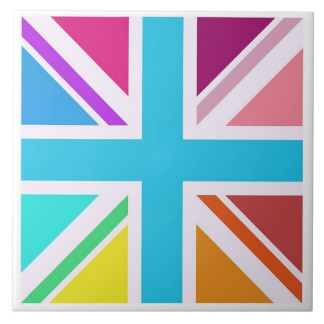 Azulejo Cubierta cerámica - Bandera de unión multicolor (Frente)