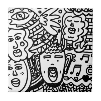 Azulejo Cubierta cerámica - Blanco y negro