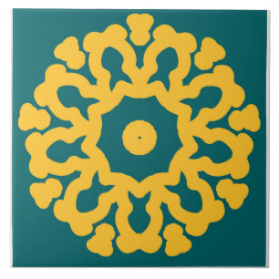 Azulejo Cubierta cerámica con borde blanco, diseño multico