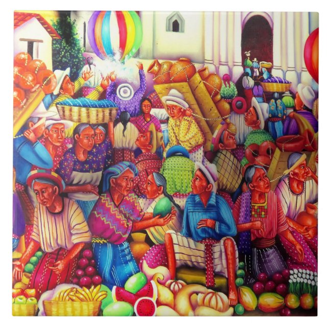 Azulejo Cubierta cerámica de arte de Guatemala (Frente)