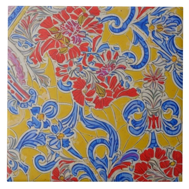 Azulejo Cubierta cerámica de Bloom Rojo (Frente)