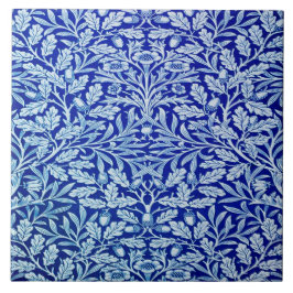 Azulejo Cubierta cerámica de diseño azul William Morris.