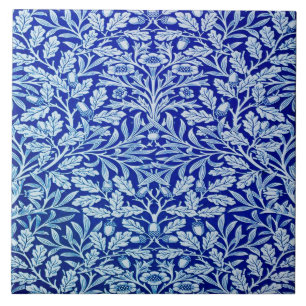 Azulejo Cubierta cerámica de diseño azul William Morris.