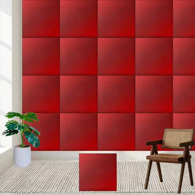 Azulejo Cubierta Cerámica De Gradiente Rojo De Ruby (Ruby Red Gradient Ceramic Tile)