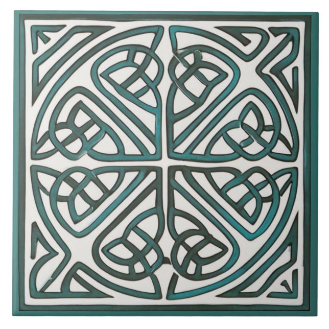 Azulejo Cubierta cerámica de Knot celta irlandesa (Frente)