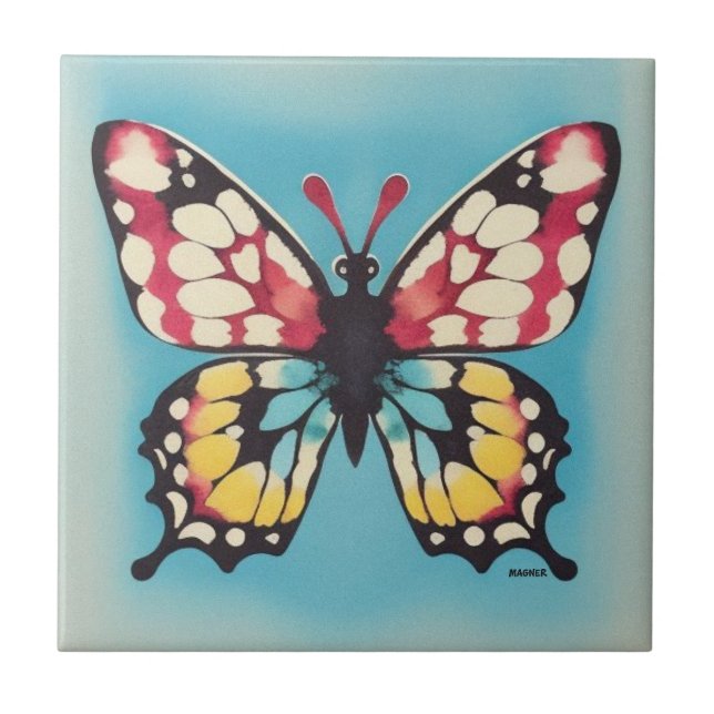 Azulejo Cubierta cerámica de mariposa (Frente)