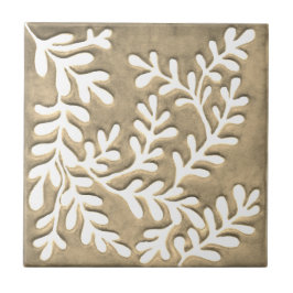 Azulejo Cubierta cerámica de tela blanca y de taupe