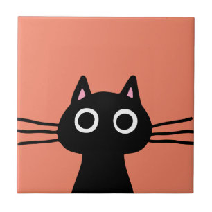 Azulejo Cubierta cerámica decorativa de gato gitano negro