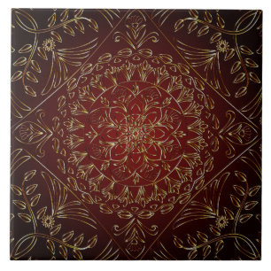 Azulejo Cubierta cerámica decorativa de oro rojo