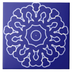 Azulejo Cubierta cerámica, elegante diseño azul y blanco