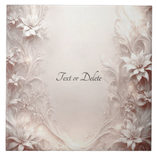 Azulejo Cubierta cerámica floral de marfil blanca