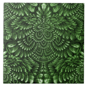 Azulejo Cubierta cerámica floral verde decorativa