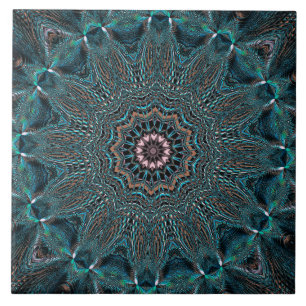 Azulejo Cubierta cerámica floral verde decorativa