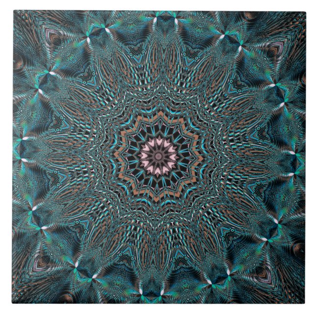 Azulejo Cubierta cerámica floral verde decorativa (Frente)