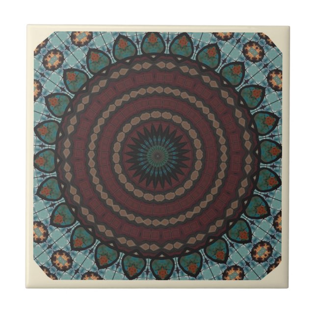 Azulejo Cubierta cerámica moderna de caleidoscopio (Frente)