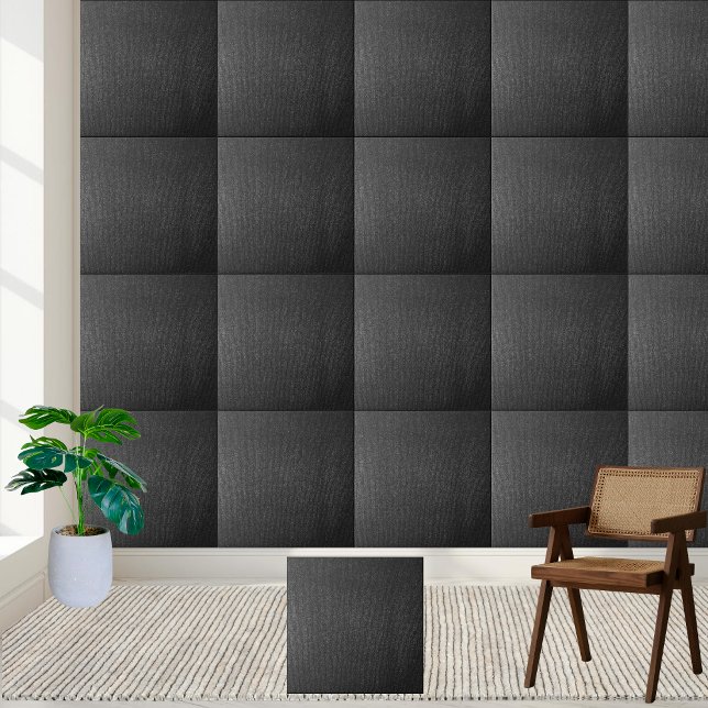 Azulejo Cubierta cerámica moderna texturada en negro (Modern Black Textured Ceramic Tile)